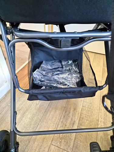 Grey black single pushchair - grey/black,