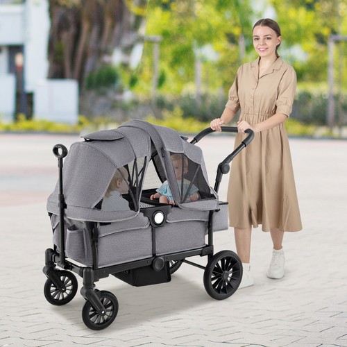 Push pull double stroller - double,