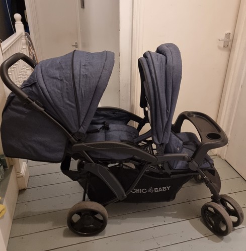 Double pushchair stroller - double,